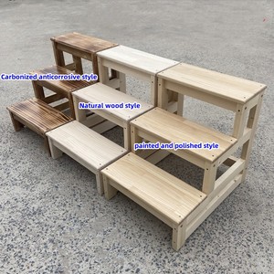 Tabouret en <span class=keywords><strong>bois</strong></span> multifonctionnel de haute qualité ménage <span class=keywords><strong>trois</strong></span> étages tabouret échelle en <span class=keywords><strong>bois</strong></span> massif taille et couleur personnalisées - Product Image 5