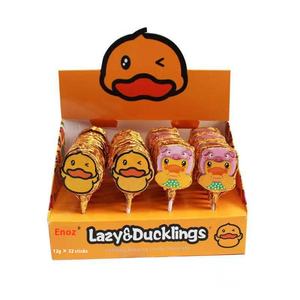 Sucettes Inozi Little Yellow Duck au chocolat solide, café et biscuits, version créative Pop Rocks pour enfants - Product Image 1