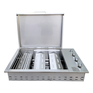 Sang trọng 3-burner gas BBQ nướng với nắp thép không gỉ Drop-in Countertop cho nhà bếp ngoài trời - Product Image 2