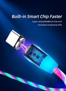 LED Débit USB Chargeur Câble Lampe Briller Chargeur Lueur Chargeur Magnétique Connexion Rapide Magnétique Trois-en-un USB Câble Compatible - Product Image 2