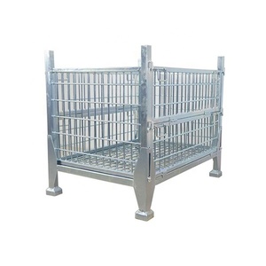 Jaula de almacenamiento galvanizada plegable y apilable bañada en caliente - Product Image 1