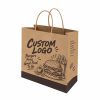 Sacs en papier kraft brun de qualité alimentaire, jetables, pour emballage alimentaire, personnalisés avec logo, pour les restaurants de restauration rapide, vente en gros