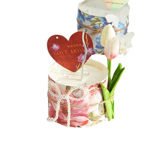 Mother's Day Cake Toppers Heart Shape Floral Print Reusable Decorations For Mother's Day Cakes - Product Image 5