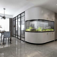 Aquarium mural avec panneau acrylique, plateforme en acrylique, coin à personnaliser professionnel, livraison gratuite en chine