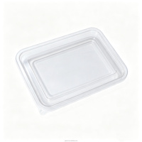 Boîte rectangulaire hermétique en PET transparent avec couvercle pour l'emballage de salades de pattes de poulet thaïlandaises désossées