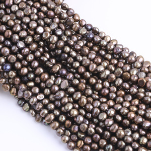 ไข่มุกน้ำจืดทรงบาร็อคสีน้ำตาลเข้มธรรมชาติ ขนาด 7-8 มม. เกรด AAA สีบรอนซ์โบราณ สำหรับงาน DIY ทำเครื่องประดับ ยี่ห้อ XM - Product Image 2