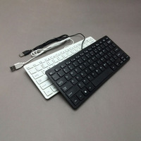 Keyboard Mini USB Portabel Murah Baru 78 Tombol Berkabel Ultra-Tipis Tombol Chiclet Tahan Air Plug and Play Laptop PC Desktop Kantor Rumah