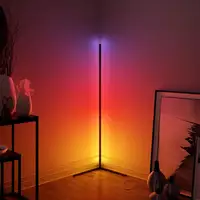 RBG - Dimmable Colorful Changing Tripod Standing Decorative Modern Metal LED RGB Corner Floor Lamp Light for Living Room Decor