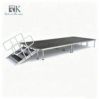 Scène modulaire portable robuste en aluminium pour événements avec escalier à vendre