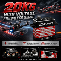 Boîtier en aluminium CNC étanche, servo arrière sans balais 20KG 12V HV pour drone à aile fixe UAV, XQ-POWER XQ-BLS8120H en acier inoxydable