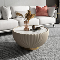 Table basse d'appoint ronde en bois pour intérieur, style luxe léger, moderne et minimaliste, nordique, pour salon, petit appartement, hôtel