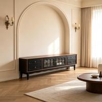 Table TV en bois moderne noire, écologique, imperméable, avec rangement réglable, meubles pour la maison, salon, chambre, hôtel, hôpital
