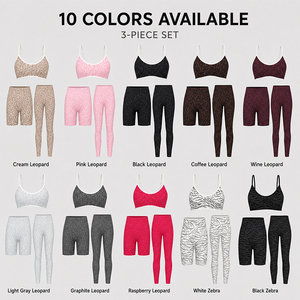 Conjunto de Yoga sin Costuras para Mujer, Sujetador Deportivo con Estampado de Leopardo Jacquard, Leggings de Cintura Alta con Efecto Levanta Glúteos para Gimnasio, Pilates y Entrenamiento - Product Image 5