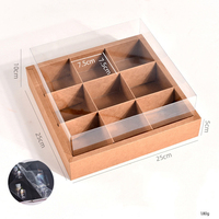 Jiugongge Hot Pot & Barbecue Boîte à emporter en papier kraft Boîte à déjeuner jetable avec emballage créatif en feuille transparente pour sushi