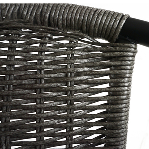 Sedia da Giardino Moderna in Rattan Sintetico Grigio <span class=keywords><strong>Antracite</strong></span>, Comoda, Impermeabile e Resistente, in Acciaio - Product Image 5