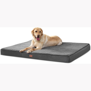 Memory Foam Waterproof Dog Bed for Crate with Removable Washable Cover and Nonskid Bottom