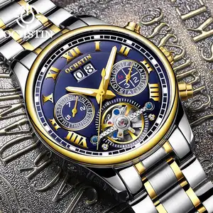 OCHSTIN6137卸売シルバーボーイズメカニズム時計未来的なスチールバンド発光400億週間ディスプレイビジネス腕時計