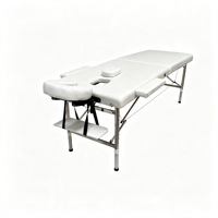 Table de massage pliable écologique à 2 sections avec pieds en acier inoxydable, lit de spa portable pour la thérapie