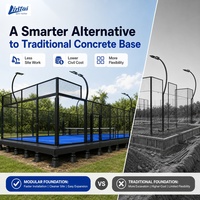 Produsen Lapangan Padel Panoramic Kaca Bersertifikasi CE, Lapangan Tenis Padel Luar Ruangan & Dalam Ruangan, Struktur Baja Galvanis Celup Panas