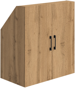 Estante Moderno con Techo Inclinado y Puertas, Efecto Roble, 100x52x90 cm, <span class=keywords><strong>para</strong></span> Techos Inclinados, con 3 Compartimentos, <span class=keywords><strong>para</strong></span> Apartamentos y Escuelas - Product Image 2