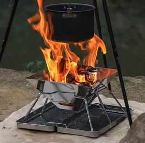 Krom kaplama pişirme ızgara barbekü ızgara açık ateş çukuru altıgen ahşap karbon ısıtma yakacak odun sobası - Product Image 5