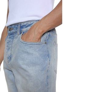 Jeans de Mezclilla Personalizados para Hombre, 100% Algodón, Pantalones de Mezclilla Azules de Corte Recto con Dobladillo sin Rematar - Product Image 4