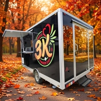 Camions de restauration en acier inoxydable de 12 pieds à vendre en Chine - Bar mobile et remorque à café avec alimentation intégrée pour la vente au détail de glaces et de snacks