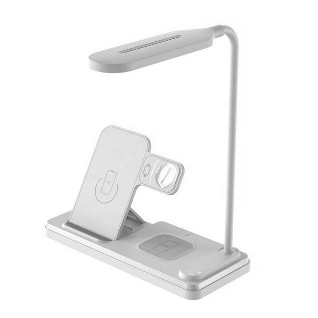 Newest 4 In1 15W Fast Wireless Charger Station Modern Simplicity Small Touch Sensor Switch Table Lamp LED Desk Light for Reading