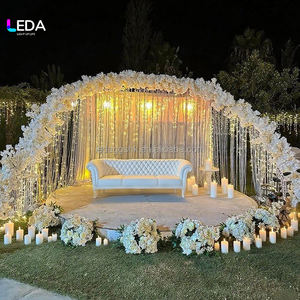 Arco de Boda Elegante de Hierro LEDA, Semicircular, Dos Estilos, Fondo para Ceremonia, Fiesta, Cumpleaños, Decoración de Bodas - Product Image 1
