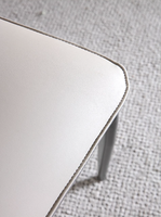 Chaise de salle à manger moderne en cuir PU, chaise ergonomique à dossier haut avec pieds en métal courbés