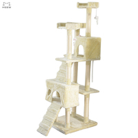 Arbre à chat multi-niveaux avec poteaux à gratter en sisal, deux condos, structure d'escalade en peluche pour chat avec échelle