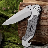 Couteau pliant de camping portable DIY OEM avec manche en alliage d'aluminium, lame en acier légère et durable pour la survie et le sauvetage