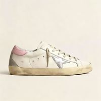 Baskets à lacets vintage d'inspiration créateur, style usé confortable, en cuir véritable, pour le jogging décontracté, avec talon scintillant en caoutchouc