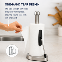 Support de papier toilette et essuie-tout moderne en acier inoxydable WINTOP pour salon - Aucun perçage requis