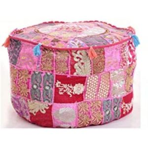 Indian Handmade Multi-Colour Patchwork <b>Pouf</b> Cover Cotton Floor Pillow for Customize Size Available Wholesale Price - Product Image 5