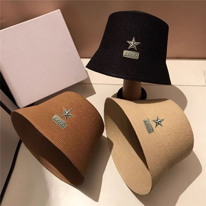 Sombrero de Pescador Personalizado con Logotipo, Color Sólido, de Paja, Unisex, Casual, para Primavera/Verano, 56-58CM - Product Image 1