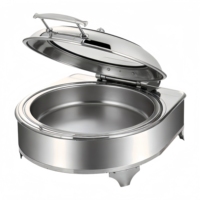 Plateau isotherme rond en acier inoxydable, chauffe-plats pour hôtels et restaurants, plat de service professionnel, fournitures de traiteur DDP