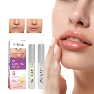 Jaysuing cairan padat bibir 2 dalam 1, set vitamin E lip gloss mempertebal alami melembabkan siang malam