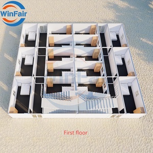 Winfair 2025<span class=keywords><strong>แบบ</strong></span><span class=keywords><strong>ชั้น</strong></span>เดียว<span class=keywords><strong>3</strong></span><span class=keywords><strong>ชั้น</strong></span>ภาชนะแบบถอดได้บ้านสองชั้นตกแต่งแบบบ้านหลังใหญ่ทันสมัยพร้อมเฉลียงป้องกันพายุเฮอริเคนสุดหรู - Product Image 3