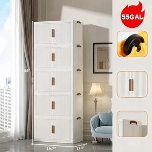 5-Layer Large Size <b>Foldable</b> PP Storage <b>Box</b> Industrial Design Double-Door Household Thickening Over 35L Capacity Floor Type - Product Image 2