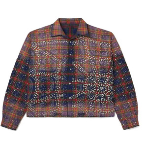 Chemise Homme Populaire à Carreaux, Manches Longues, Col Montant, Ornée de Strass et de Cristaux, Style Street Hip-hop <span class=keywords><strong>Rap</strong></span> - Product Image 5