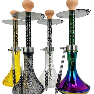 Juego de Cachimba Decorativo con Base de Metal y Vidrio, Pipa para Fumar con Asa y Tubo para Salón o Bar - Product Image 1