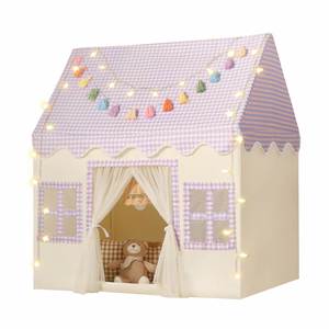 Nueva Carpa de Juego Interior para Niñas, Diseño a Cuadros Morados, Casa de Juegos para Niños Pequeños, Juguetes para Niños - Product Image 1