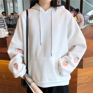 Custom Korean Women Streetwear <strong>Hoodie</strong> Cute <strong>Girly</strong> Kawaii Harajuku Style Sweaters Hoodies Sweatshirts - Product Image 4