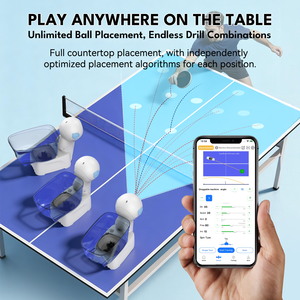 Máquina Lanzapelotas de <span class=keywords><strong>Ping</strong></span> Pong Inalámbrica Recargable Dora Smart, Entrenador de Tenis de Mesa con Cabezal Giratorio Totalmente Automático y Tolva Grande para Pelotas - Product Image 5