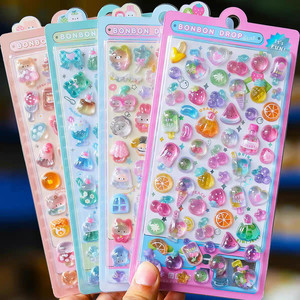 Autocollants 3D en relief multicolores Kawaii GF, autocollants adhésifs pour la création de carnets, albums photo, papier, coques de téléphone, ordinateurs portables - Product Image 3