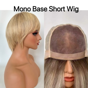 Parrucca in Capelli Umani Veri di Alta Qualità con Base Mono, Corta, Disponibile in Diversi Colori per Abbinarla a Diversi Stili Naturali - Vendita all'Ingrosso Diretta dalla Fabbrica - Product Image 1