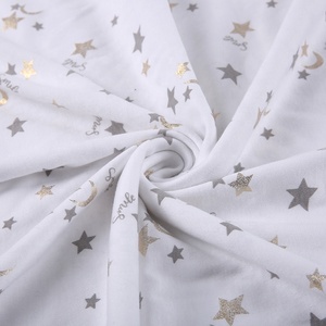 Manta Envolvente para Bebé Personalizada OEM/ODM, Linda, 100% Algodón, con Estampado de Estrellas y Luna Blancas, Tipo Minky - Product Image 4