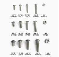 Kit d'assortiment de vis et d'écrous à tête bouton hexagonale en acier inoxydable 304 M3 M4 M5, 500 pièces, pour l'assemblage de machines et de meubles