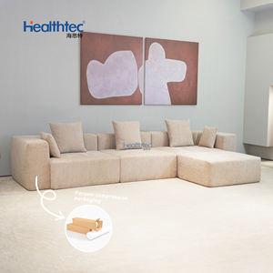 أريكة على شكل حرف L لغرفة المعيشة العصرية، أريكة مربعة مضغوطة بالتفريغ الهوائي، أريكة مريحة - Product Image 2